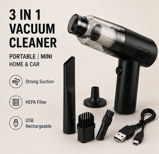 3-in-1 Portable Mini Vacuum Cleaner