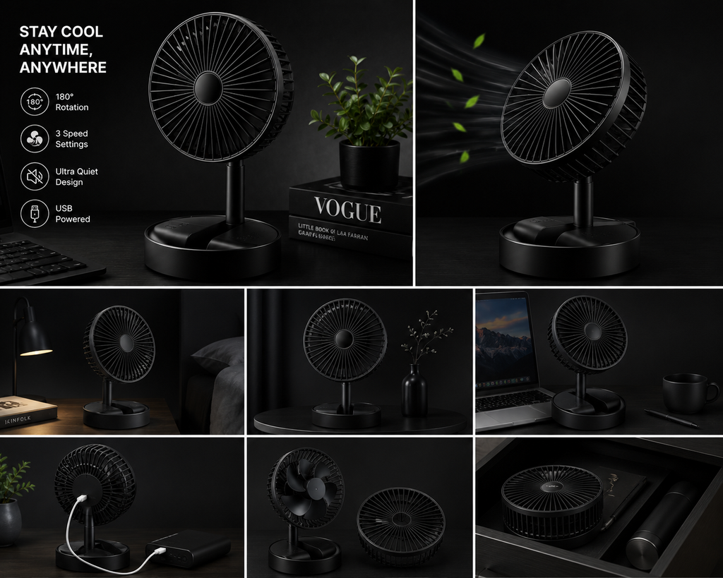 Portable Rechargeable Handheld Fan – Foldable & Quiet