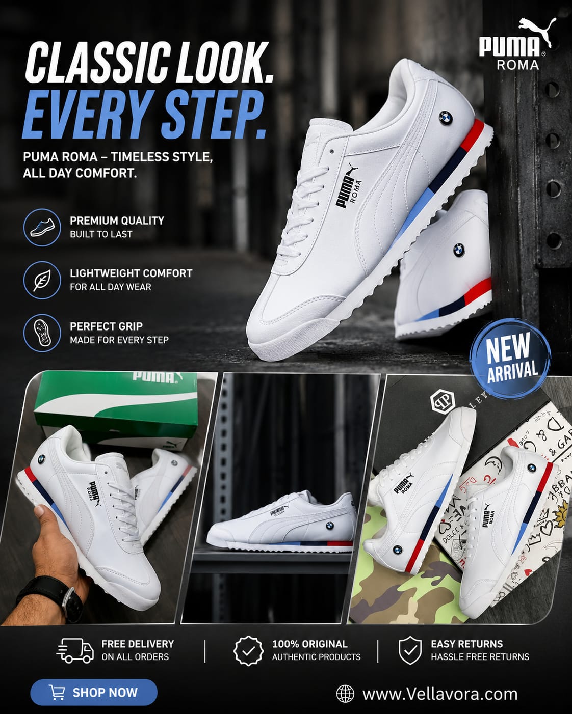 Roma Motorsport Sneakers – Cushioned, Non-Slip Sole